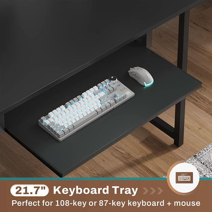 Reversible L Shaped Gaming Desk With Power Outlet