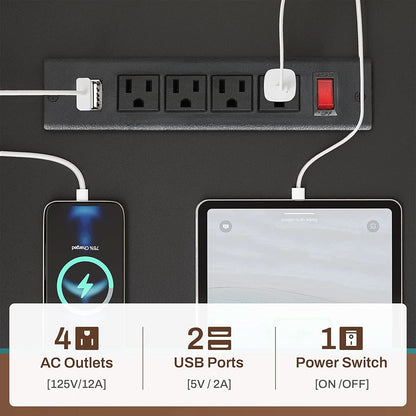 Reversible L Shaped Gaming Desk With Power Outlet