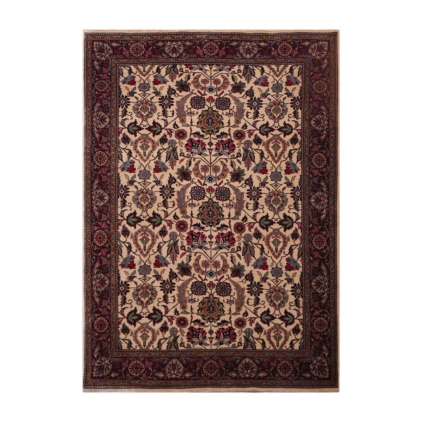 6'1" x 8'7" Hand Knotted 250 KPSI Superfine Wool Oriental Area rug Beige