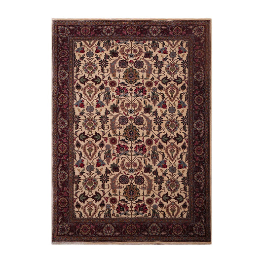 6'1" x 8'7" Hand Knotted 250 KPSI Superfine Wool Oriental Area rug Beige