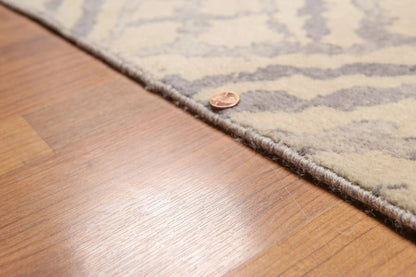 6' x 9' Hand Knotted Geometric Pattern 100% Wool Area rug Beige