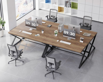 Rustic Oak 55 Inch Computer Desk For Home Office Modern
