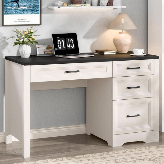 Rustic Farmhouse Executive Desk with Ample Storage Drawers