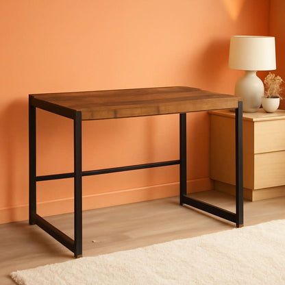 Rustic Nutmeg Writing Desk with Farmhouse Style Design