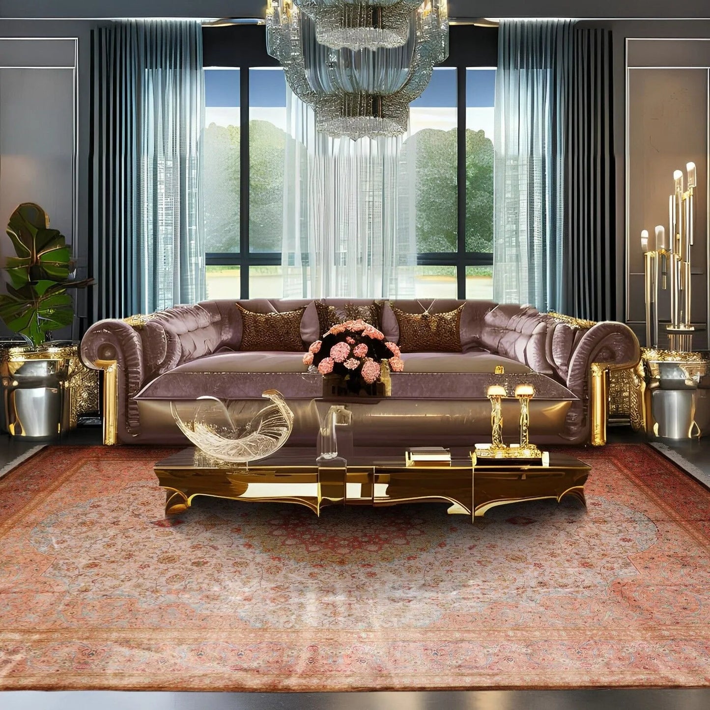 9x12 Gray, Blush Hand Knotted 100% Silk Traditional Authentic Kum 500 KPSI Oriental Area Rug
