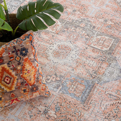 Rosman Distressed Washable Rug Area Rug