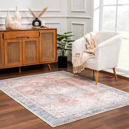 Rosman Distressed Washable Rug Area Rug