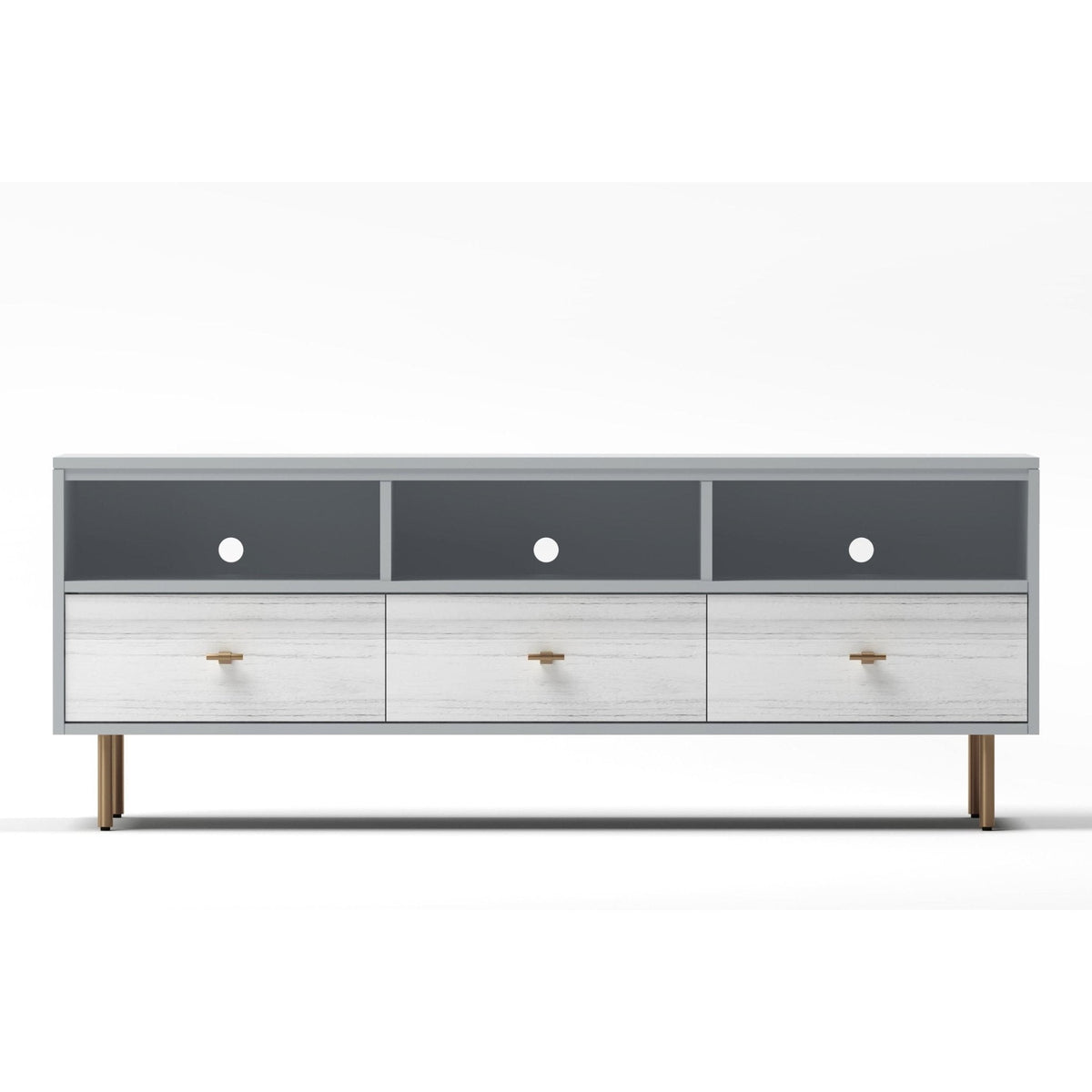 Saige TV Console, Weathered White