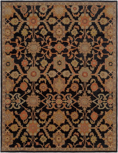 Salix Hand Tufted Black Wool Rug