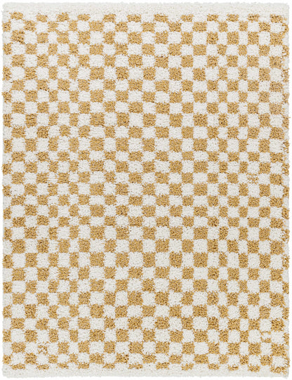 Kieu Mustard & Ivory Checkered Area Rug