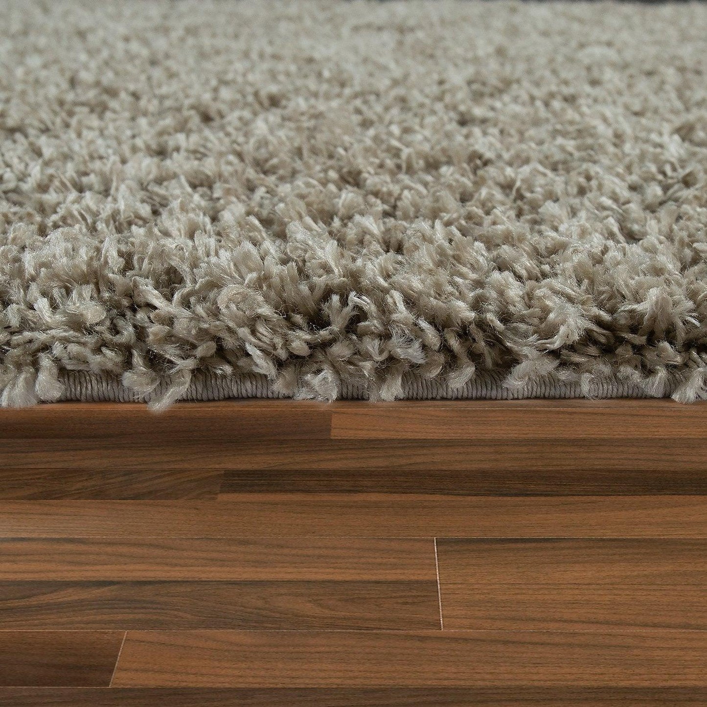 Simple High-Pile Rug Beige Brown Living Room Robust