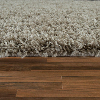 Simple High-Pile Rug Beige Brown Living Room Robust