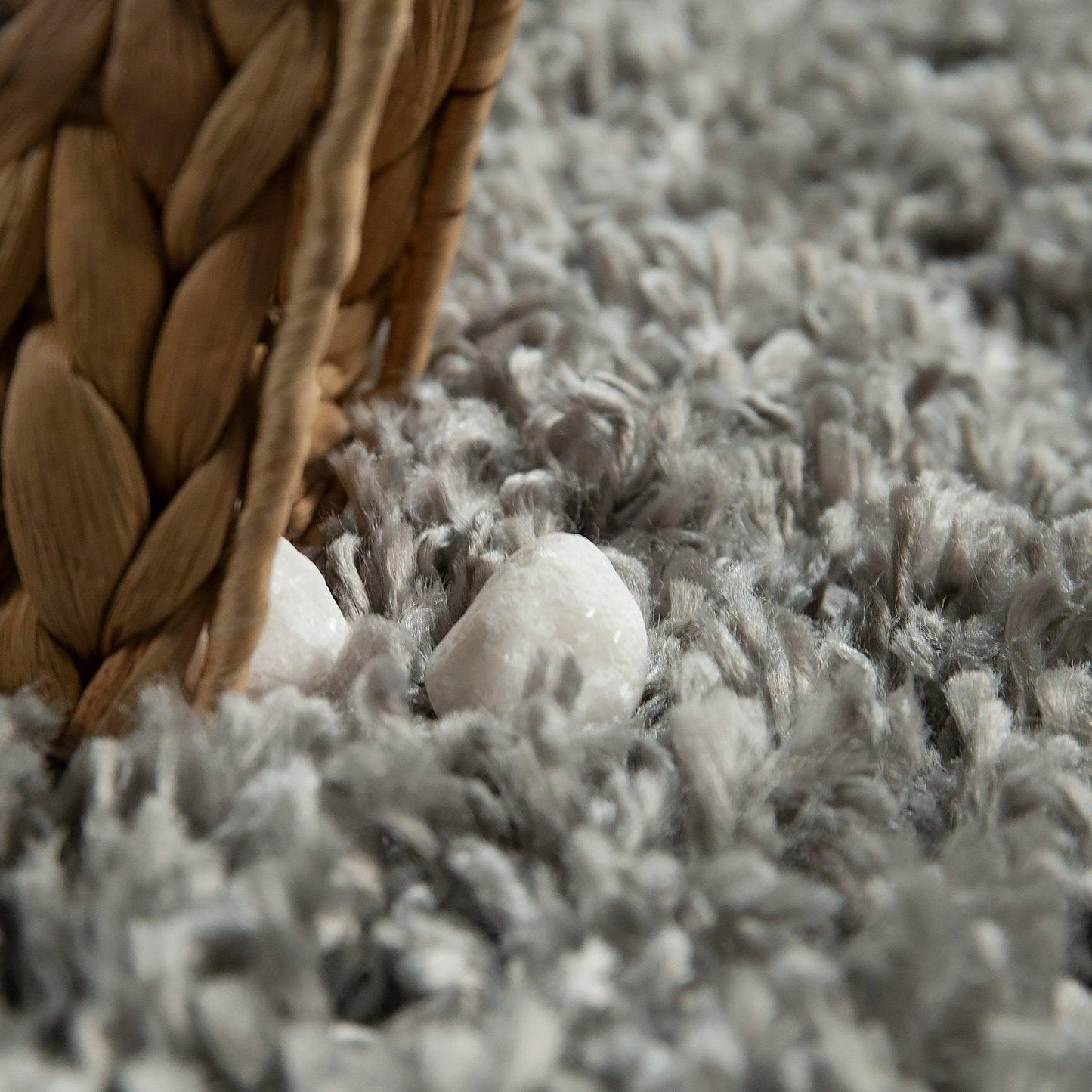 Simple High-Pile Rug Gray Living Room Robust