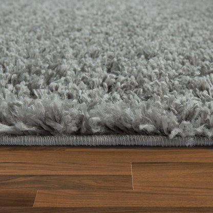 Simple High-Pile Rug Gray Living Room Robust