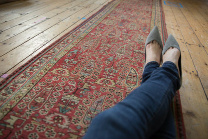 3x14.5 Vintage Distressed Fragment Malayer Rug Runner