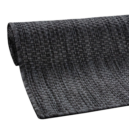 Solid Outdoor Rug for Patio or Balcony weatherproof in Mottled Anthracite