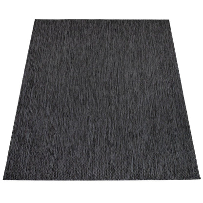 Solid Outdoor Rug for Patio or Balcony weatherproof in Mottled Anthracite