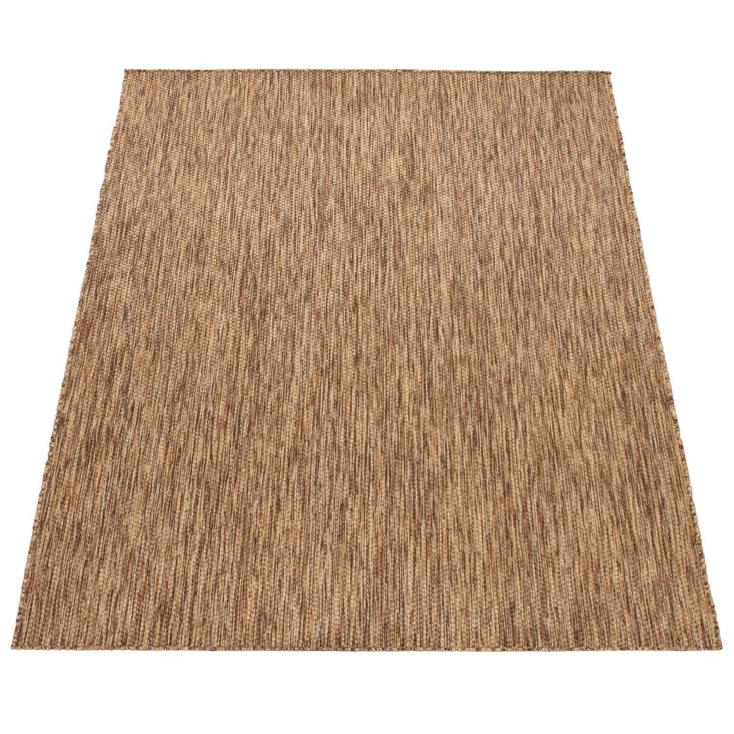 Solid Outdoor Rug for Patio or Balcony weatherproof in Mottled Brown Beige