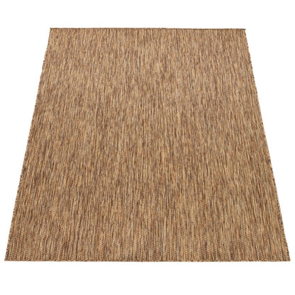 Solid Outdoor Rug for Patio or Balcony weatherproof in Mottled Brown Beige