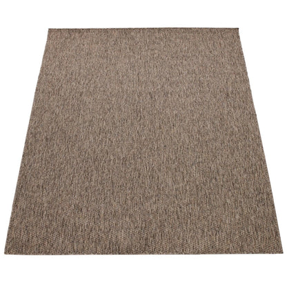 Solid Outdoor Rug for Patio or Balcony weatherproof in Mottled Brown