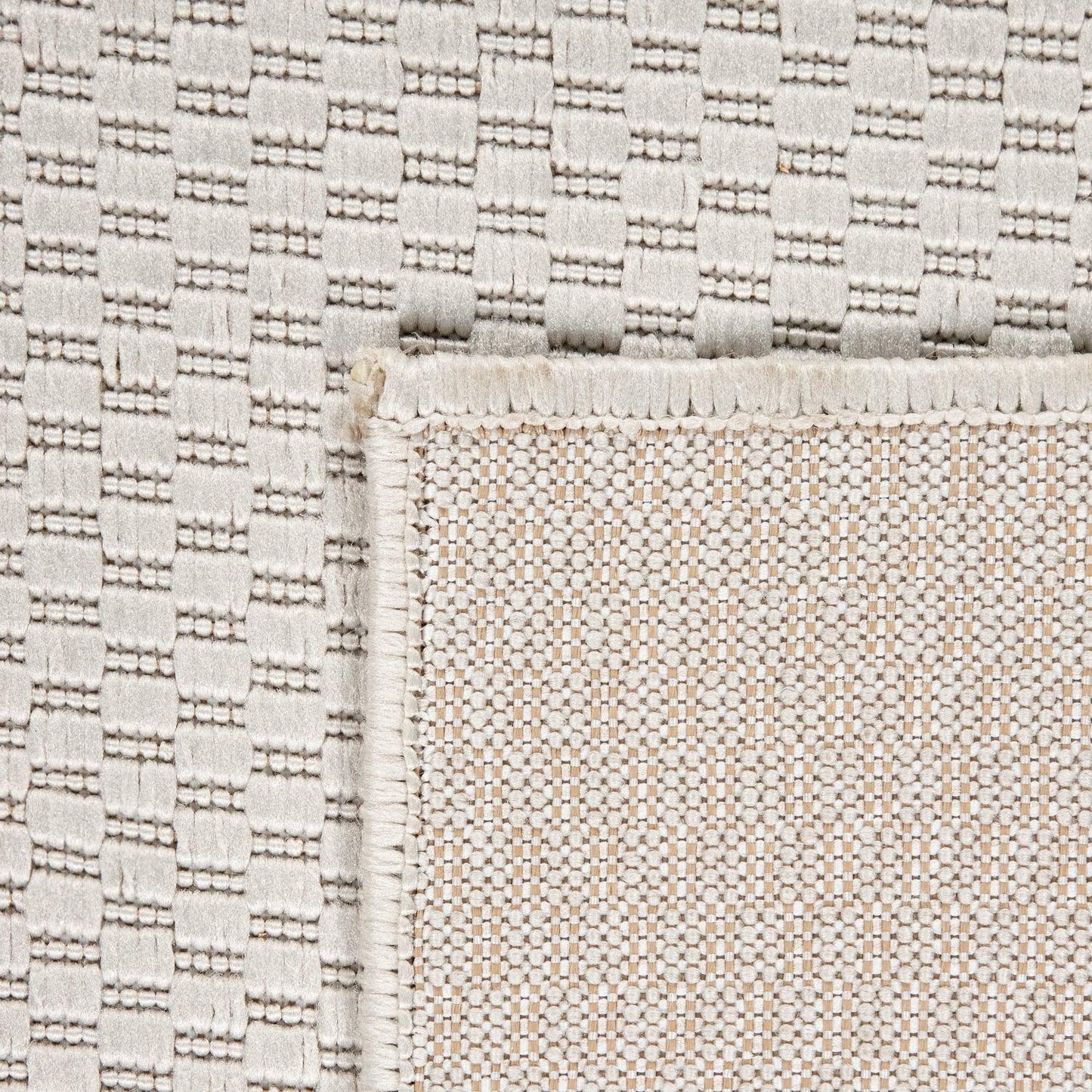 Solid Outdoor Rug for Patio or Balcony weatherproof in Mottled Cream