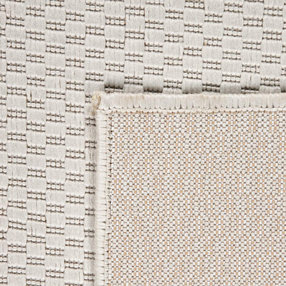Solid Outdoor Rug for Patio or Balcony weatherproof in Mottled Cream