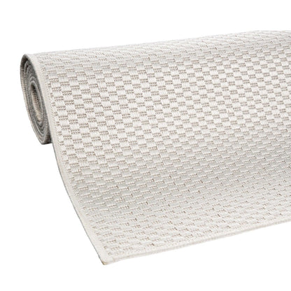 Solid Outdoor Rug for Patio or Balcony weatherproof in Mottled Cream