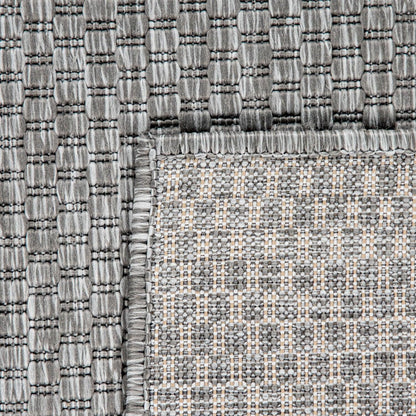 Solid Outdoor Rug for Patio or Balcony weatherproof in Mottled Grey