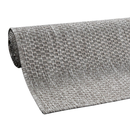 Solid Outdoor Rug for Patio or Balcony weatherproof in Mottled Grey