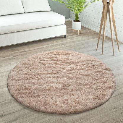 Solid Shag Rug Silky Soft & Fluffy In Beige