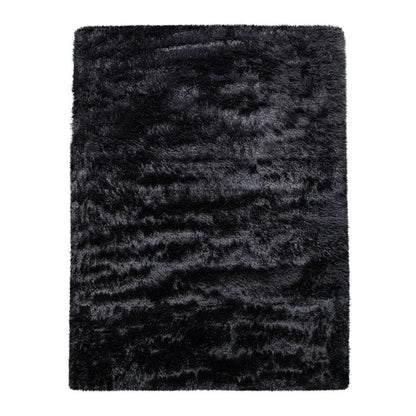 Solid Shag Rug Silky Soft & Fluffy In Black