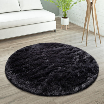 Solid Shag Rug Silky Soft & Fluffy In Black