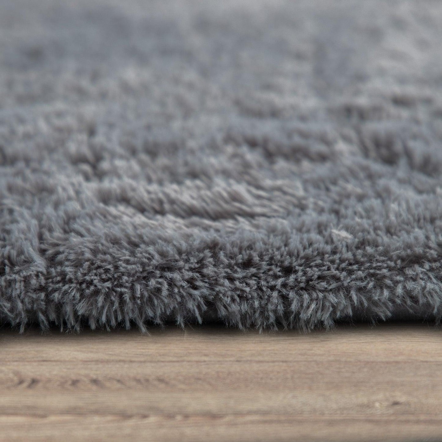 Solid Shag Rug Silky Soft & Fluffy In Grey