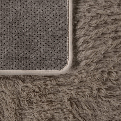 Solid Shag Rug Silky Soft & Fluffy In Light-Brown