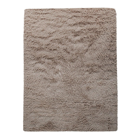 Solid Shag Rug Silky Soft & Fluffy In Light-Brown