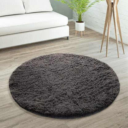 Solid Shag Rug Silky Soft & Fluffy In Light-Brown