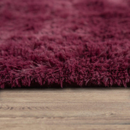 Solid Shag Rug Silky Soft & Fluffy In Purple