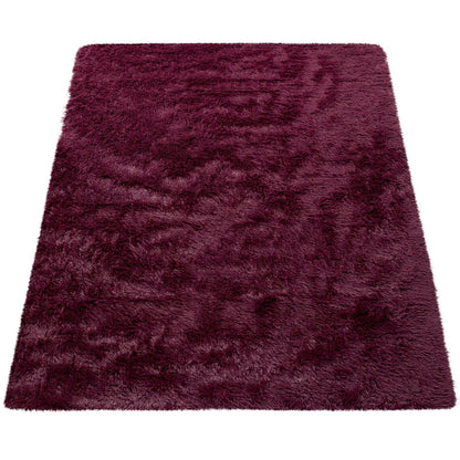 Solid Shag Rug Silky Soft & Fluffy In Purple