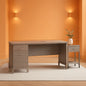 Spacious Home Office Desk with Drawers in Gray