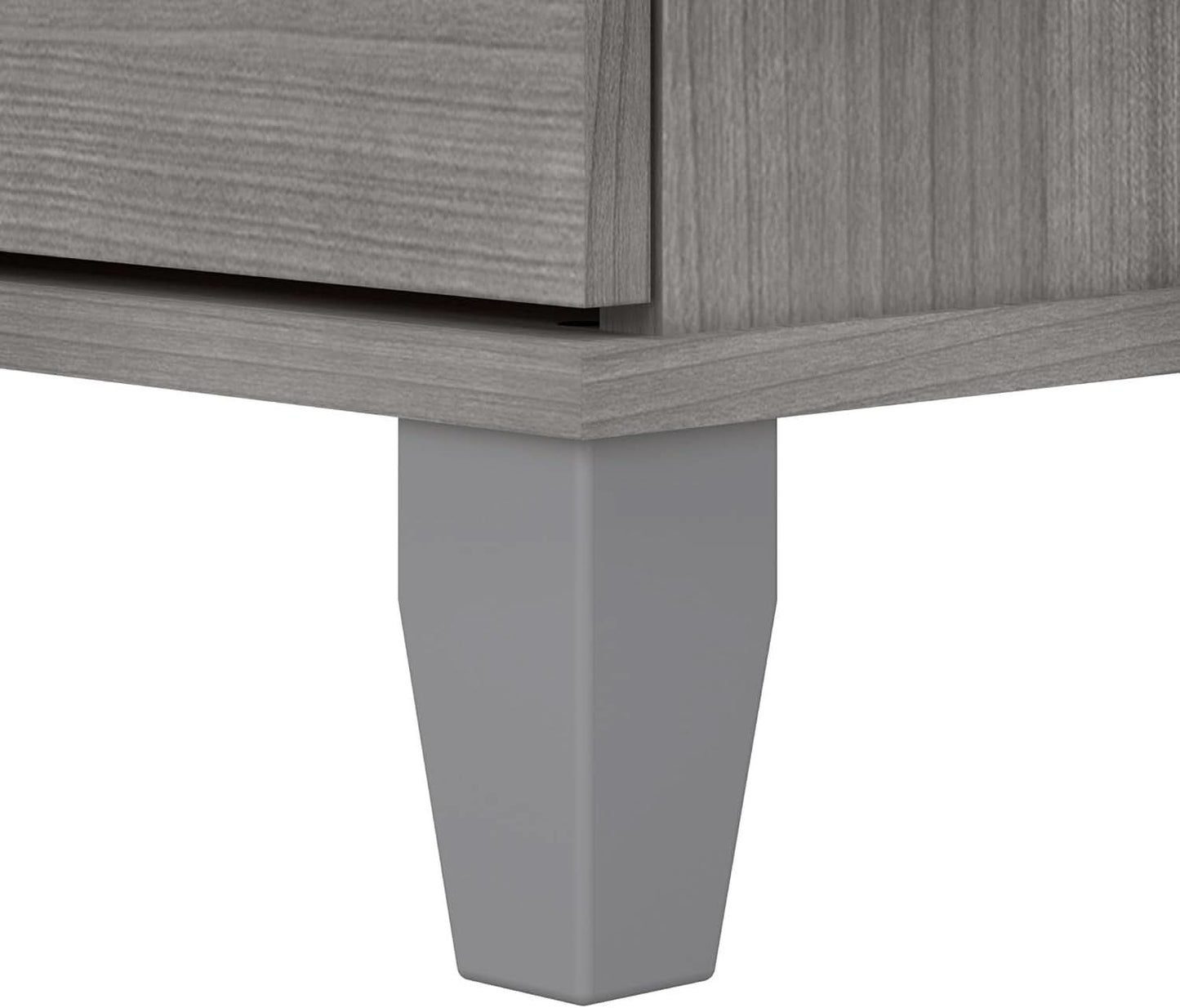 Spacious Home Office Desk with Drawers in Gray