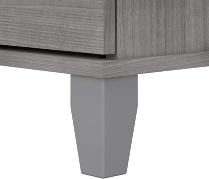Spacious Home Office Desk with Drawers in Gray