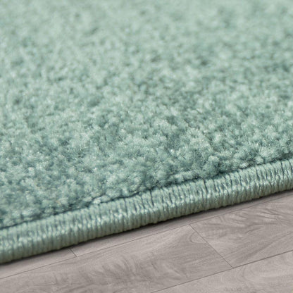 Stars Rug Kids for Nursery in Green White Pastel Colors