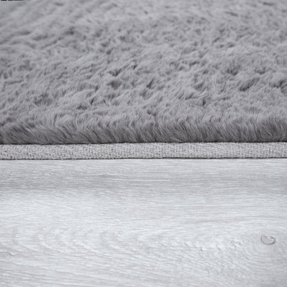 Super Soft Area Rug Fluffy High Pile Cosy Luxurious Touch in Solid Anthracite