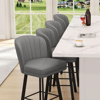 26 Counter Height Bar Stools Set Of 3 Gray Faux Leather