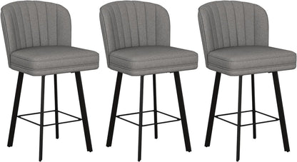 26 Counter Height Bar Stools Set Of 3 Gray Faux Leather