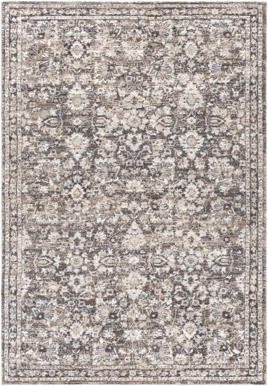 Talihina Brown Luxe Damask Rug