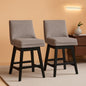 Tallenger 25 Inch Upholstered Swivel Bar Stool Light Gray