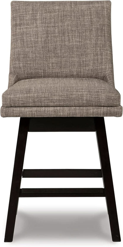 Tallenger 25 Inch Upholstered Swivel Bar Stool Light Gray
