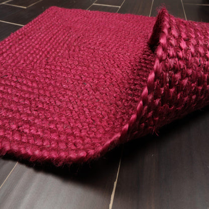 Set of Four 21"x34" Hand Braided Jute Natural Fiber Area Rug Footmat Doormat Mat Multi Color