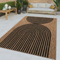 In- & Outdoor Rug Captera with Minimalistic Line Pattern in Nature Beige